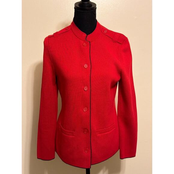 Talbots Sweaters - Talbots Women's Red Knit Sweater Cardigan Jacket Size Medium/P